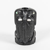 Raven, Frog, and Whale - Argillite Candle Holders