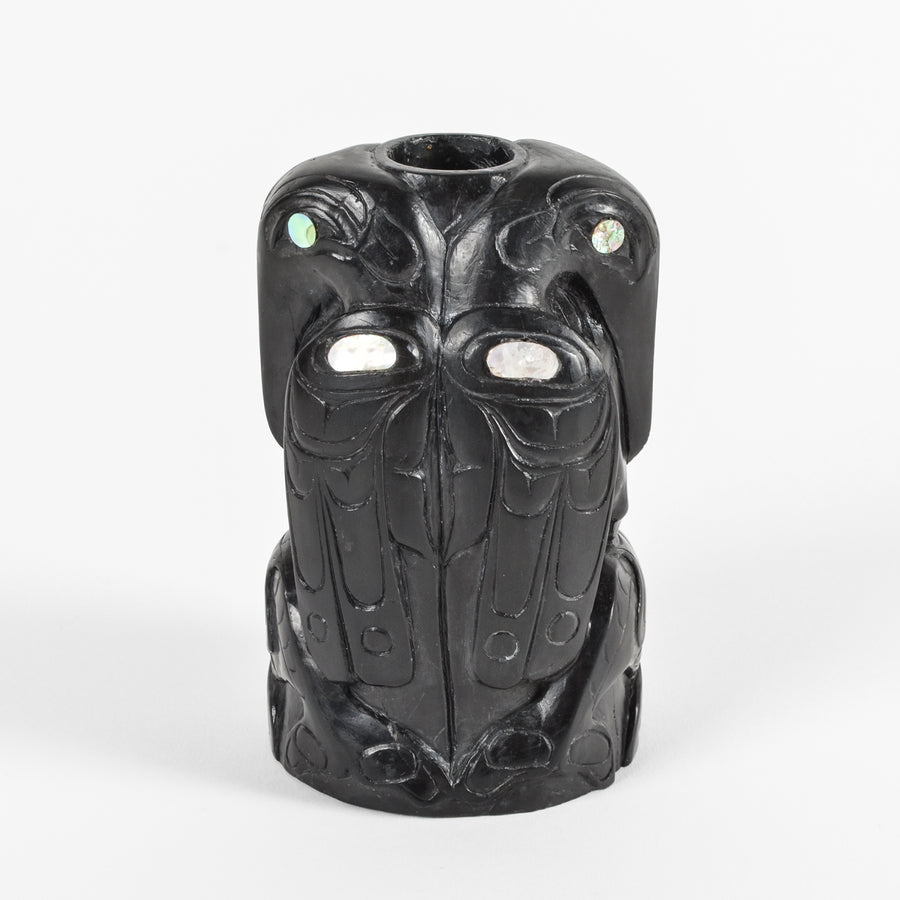 Raven, Frog, and Whale - Argillite Candle Holders