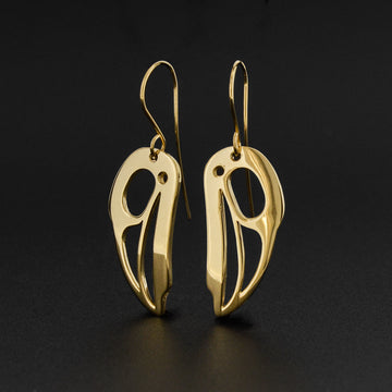 Ravens - 14k Gold Earrings