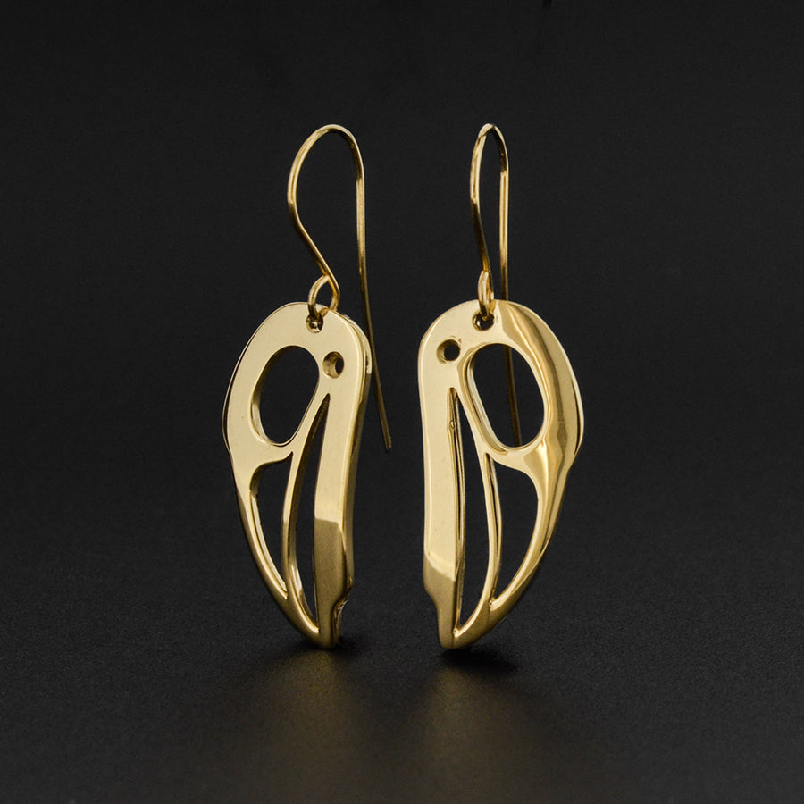 Ravens - 14k Gold Earrings