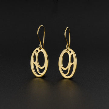 Salmon-Trouthead - 14k Gold Earrings