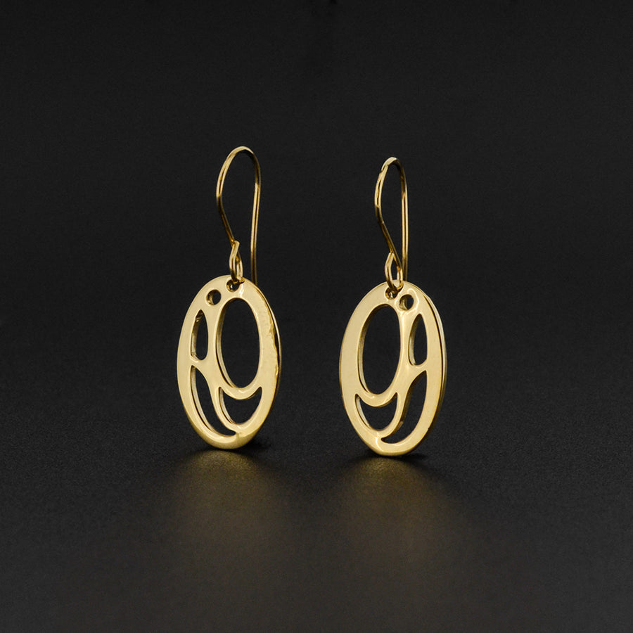 Salmon-Trouthead - 14k Gold Earrings