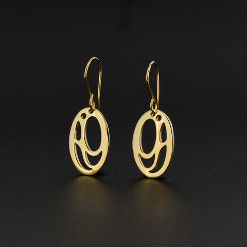 Salmon-Trouthead - 14k Gold Earrings