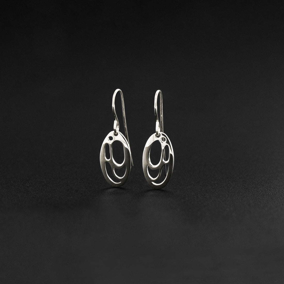 Salmon-Trouthead - Silver Earrings