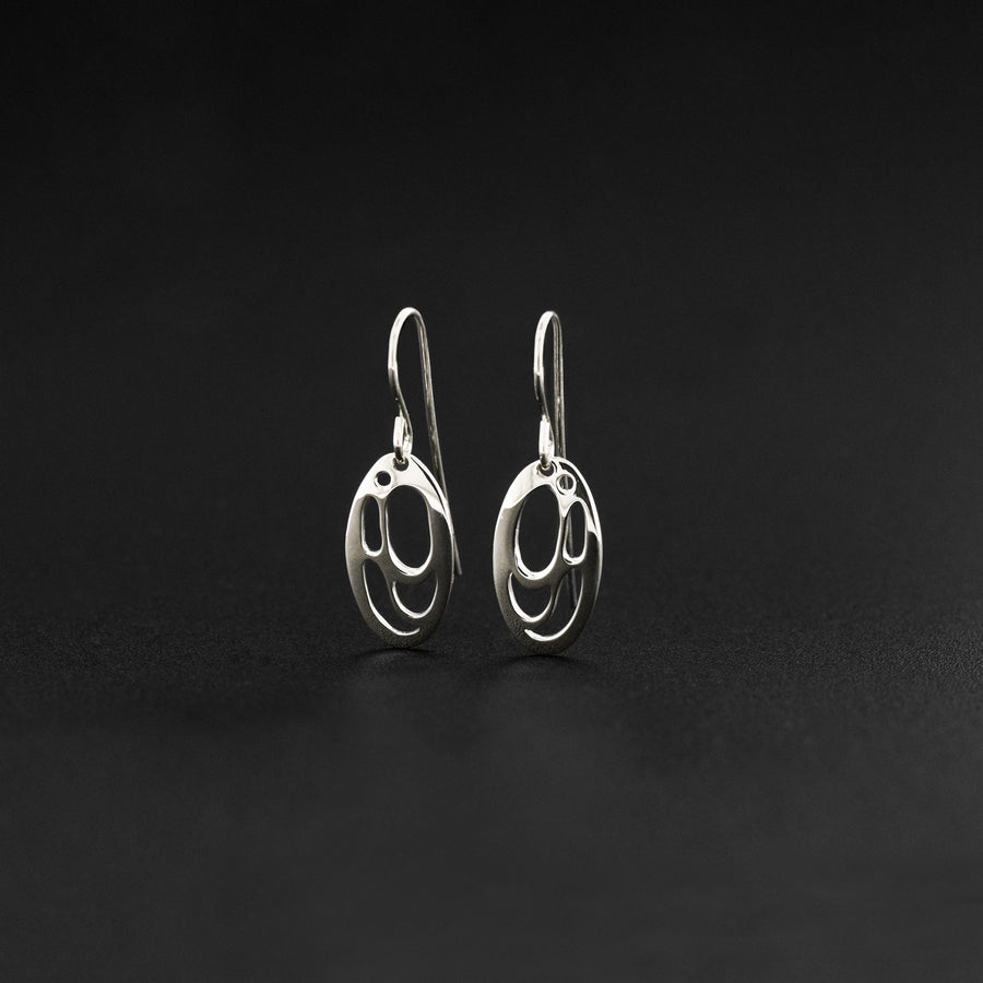 Salmon-Trouthead - Silver Earrings