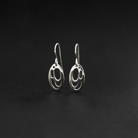 Salmon-Trouthead - Silver Earrings