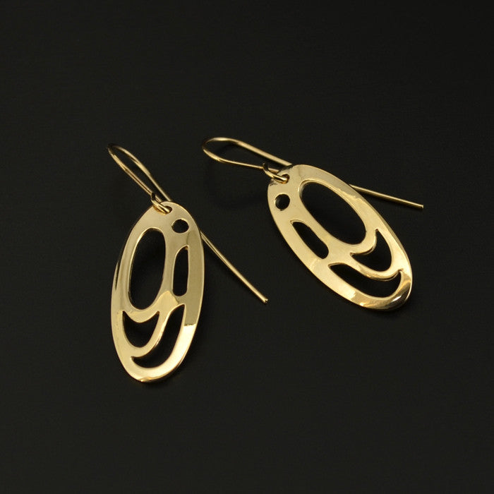 Salmon-Trouthead - 14k Gold Earrings
