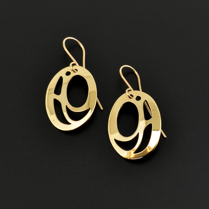 Salmon-Trouthead - 14k Gold Earrings