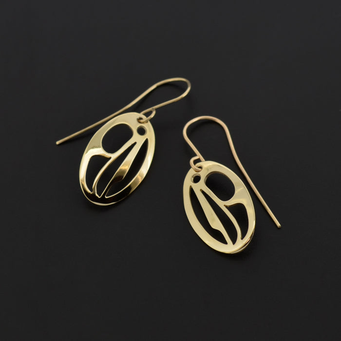 Ravens - 14k Gold Earrings