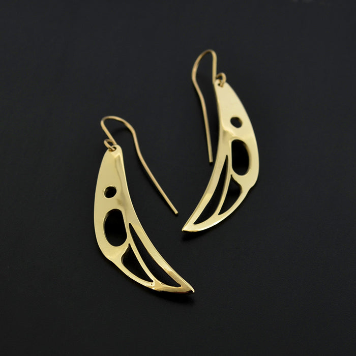 Ravens - 14k Gold Earrings