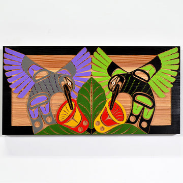 Hummingbirds - Red Cedar Panel