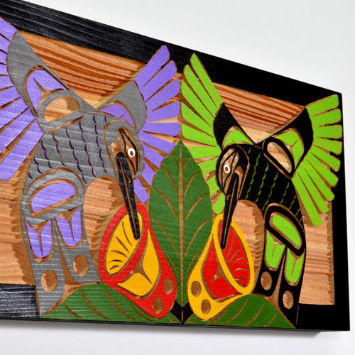 Hummingbirds - Red Cedar Panel