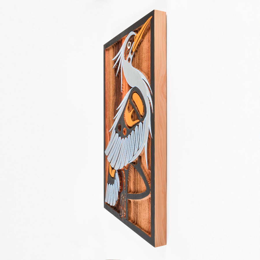 Heron -  Red Cedar Panel