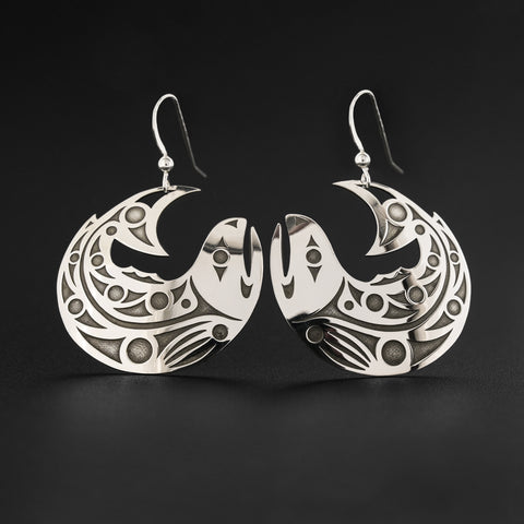 Salmon - Silver Earrings