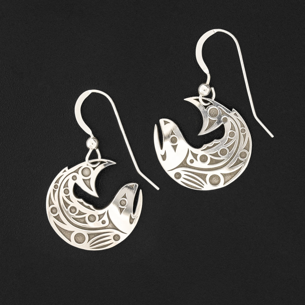 Salmon - Silver Earrings