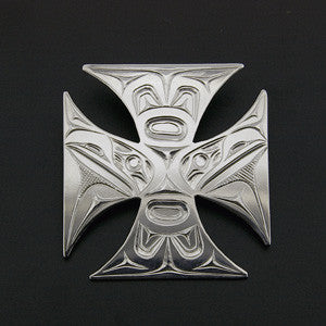 Cross Pattee/Raven - Silver Pendant