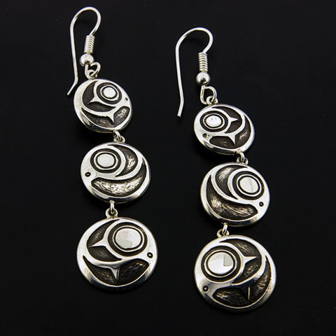 Salmon - Silver Earrings