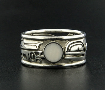 Raven and Light - Silver Ring