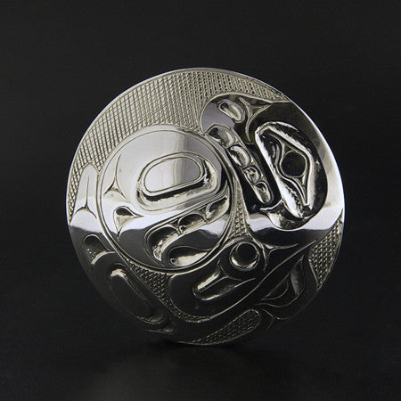 Eagle and Salmon - Silver Pendant