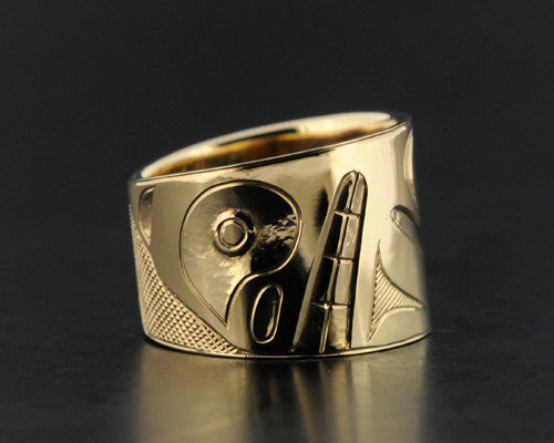 Gerry Marks - Raven with Broken Beak - Gold Jewellery