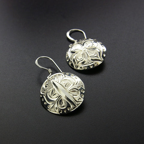 Butterfly/Flower - Sterling Silver Earrings