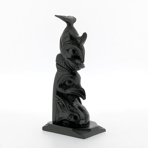 Whale, Eagle, Salmon - Argillite Pole