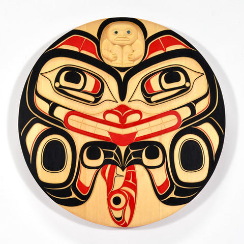 Coastal Interaction - Yellow Cedar Panel with Abalone Inlay