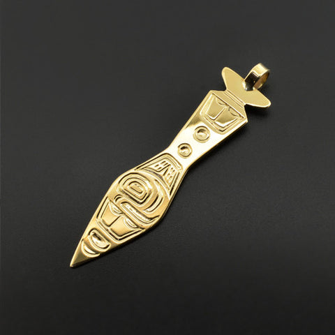 Salmon Paddle - 18k Gold Pendant