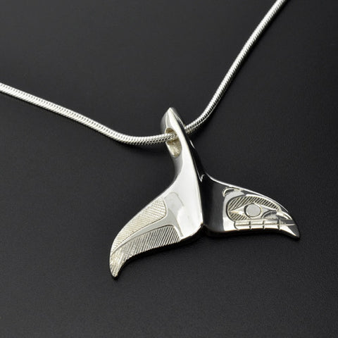 Whale Tail - Silver Pendant