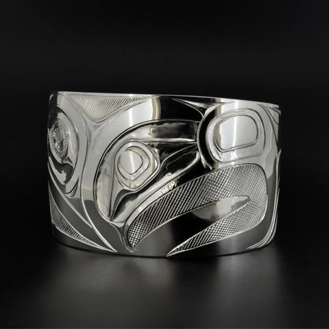 Blue Mountain Hawk and Hummingbird - Silver Bracelet