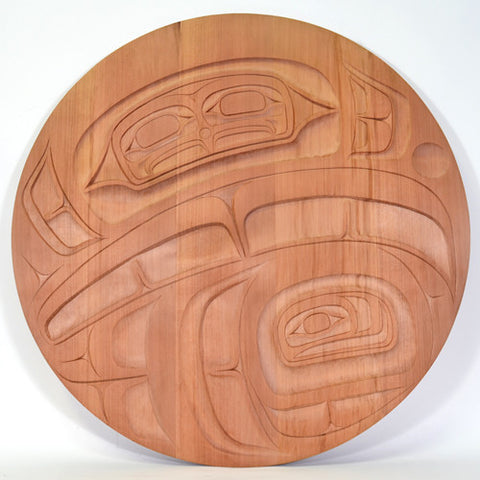 Becoming Whole: Eagle's Introspection - Red Cedar Panel