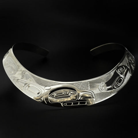 Whale and Salmon - Silver Choker