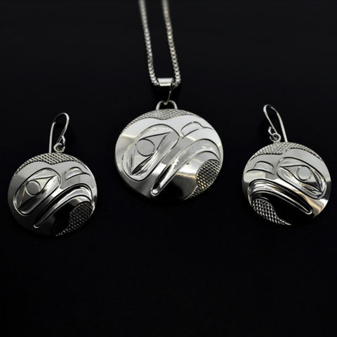 Eagle - Silver Pendant and Earrings Set