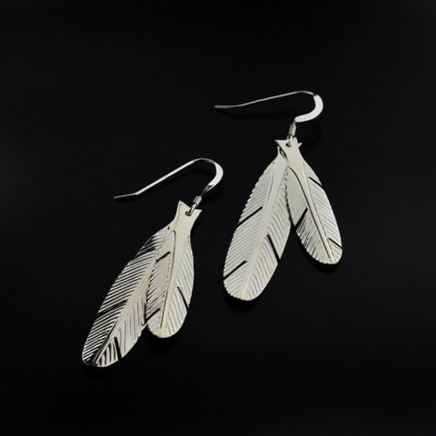 Eagle Feathers - Silver Earrings