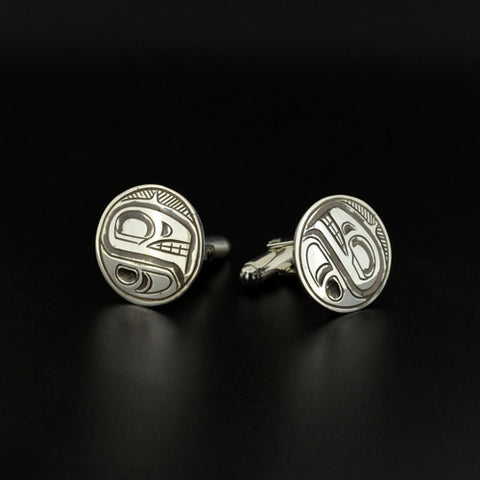 Killerwhale - Oxidized Silver Cufflinks