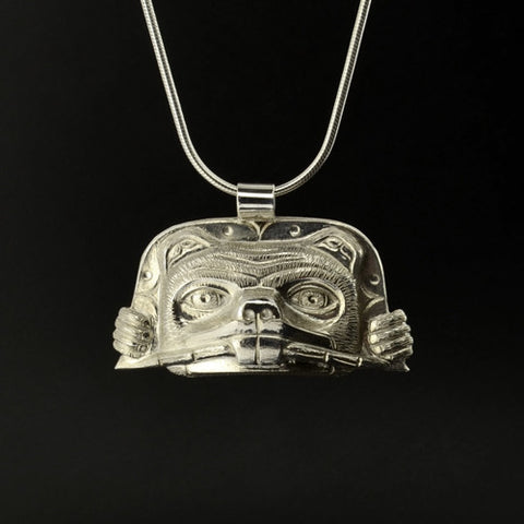 Beaver - Repoussé Silver Pendant