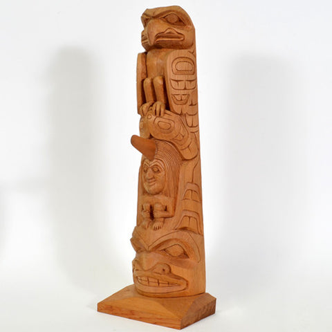 Eagle, Whale and Human - Red Cedar Model Pole