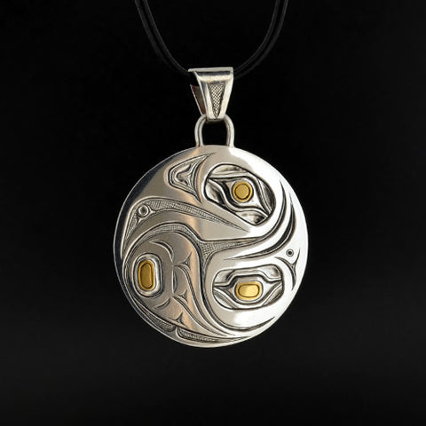 Raven and Eagle - Silver Pendant