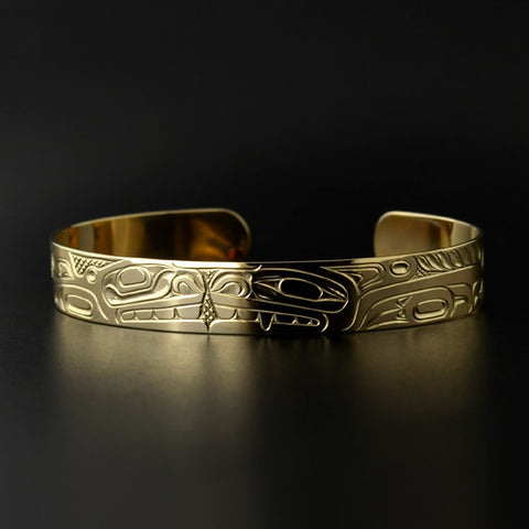 Wolf and Whale - 14k Gold Bracelet