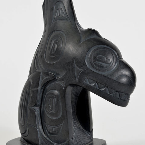 Raven Inside of Killerwhale - Argillite Sculpture