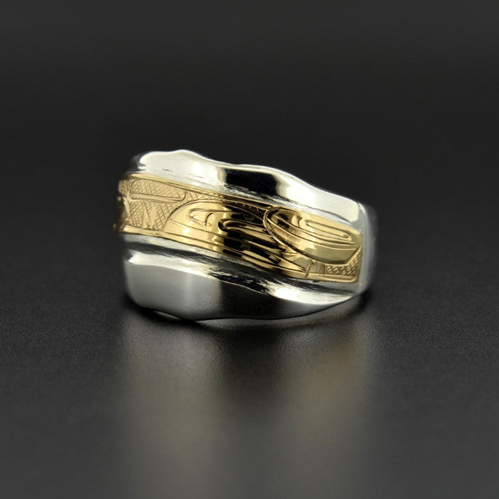 Layers of Sediment - Silver Ring with 14k Gold