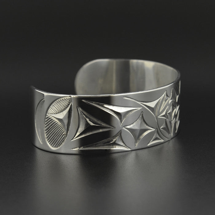 Flower and Frog Feet - Silver Bracelet