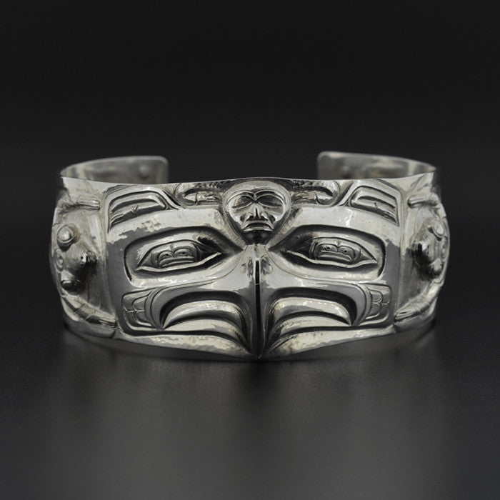 Eagle, Frog, Human - Repoussé Silver Bracelet