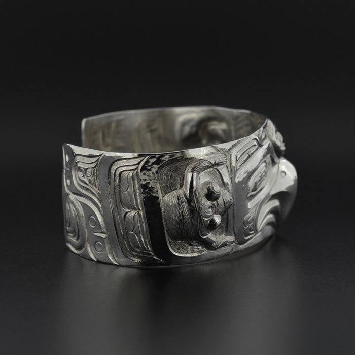 Eagle, Frog, Human - Repoussé Silver Bracelet