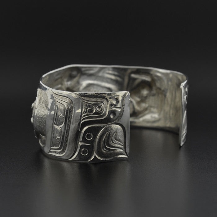 Eagle, Frog, Human - Repoussé Silver Bracelet