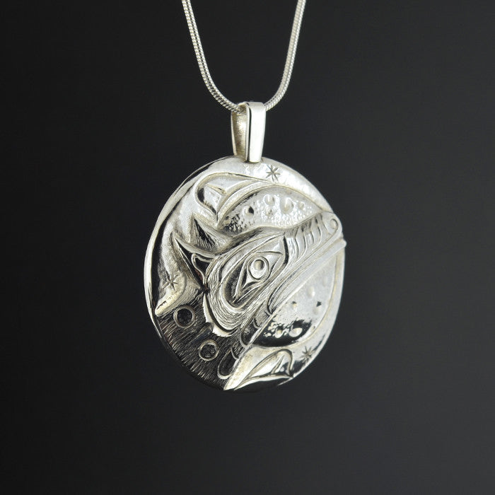 Wolf - Repoussé Silver Pendant