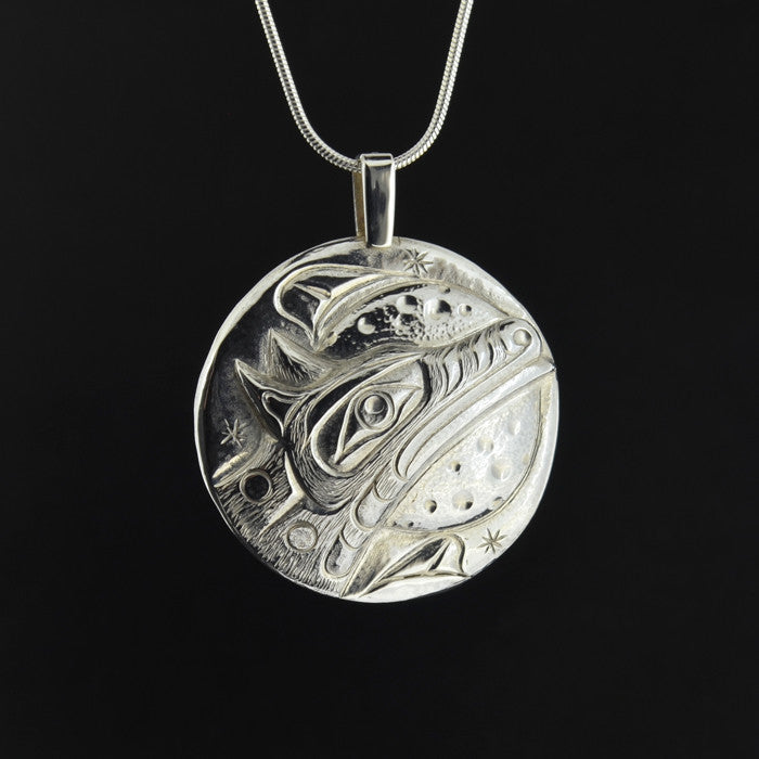 Wolf - Repoussé Silver Pendant